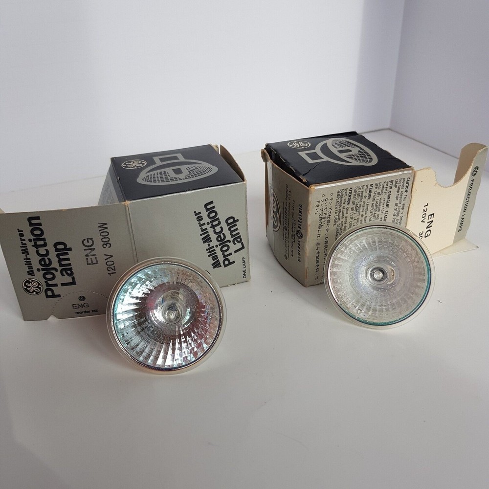 2 General Electric GE Multi Mirror Projection Lamp Bulb ENG 300W 120v Slide Proj